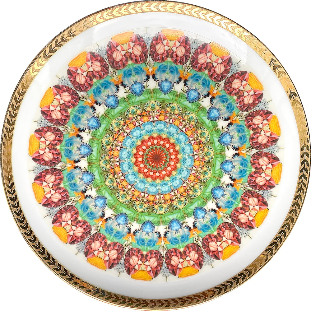 Image of Kaleidoscope D - Vintage porcelain plate - UNIQUE PIECE - #0771