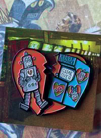 Image 1 of Robot Romance 2-piece 2" Enamel Pin Set! Limited Edition & Hand Numbered