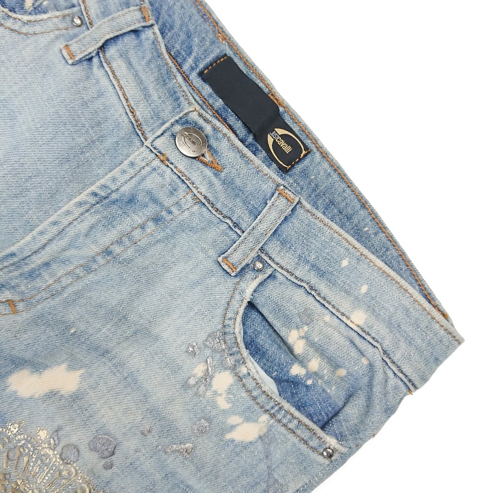 Image of Just Cavalli Gold Pattern Jeans