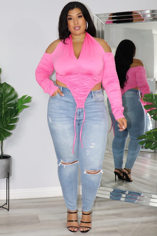 Image of Plus Size Top (Neon Pink)