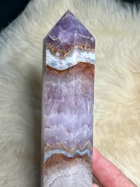 Image 7 of Large Amethyst With Mexican Lace Agate Generator #2411