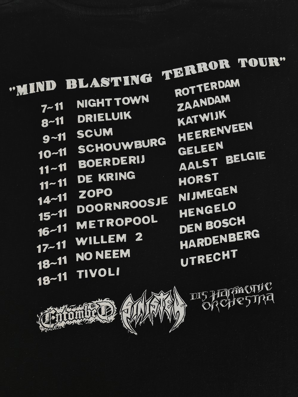 *Rare* Sinister 1990 'Mind Blasting Terror Tour' T-Shirt