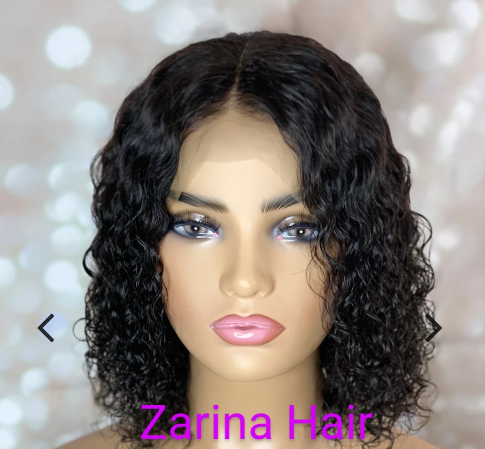 12 inch deep wave lace front wig