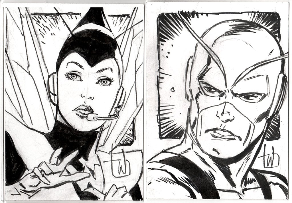 Avengers アベンジャーズ スケッチ カード　sketch card Marvel Thor Dark World Anthony Tan Sketch Card