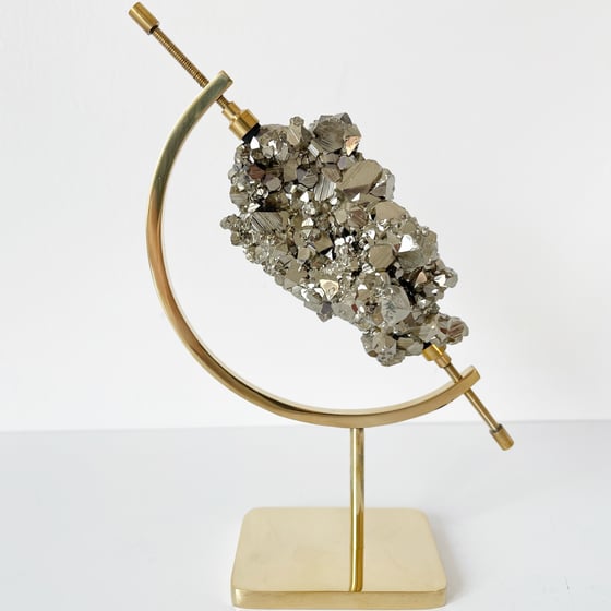 Image of Peruvian Pyrite no.50 + Brass Arc Stand