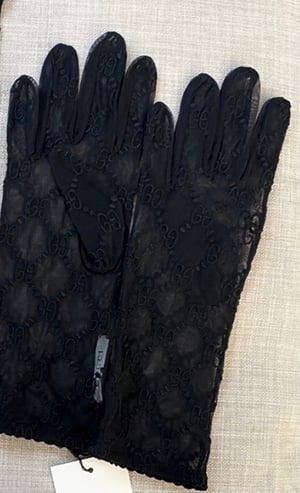Image of Preowned Authentic Gucci Embroidered Tulle Gloves