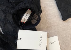Image of Preowned Authentic Gucci Embroidered Tulle Gloves