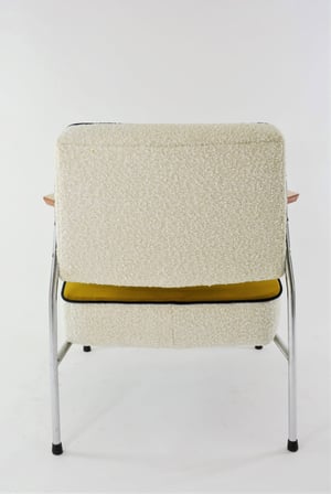 Image of Fauteuil chromé tricolore jaune