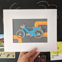 Image 2 of Vintage moped cut paper