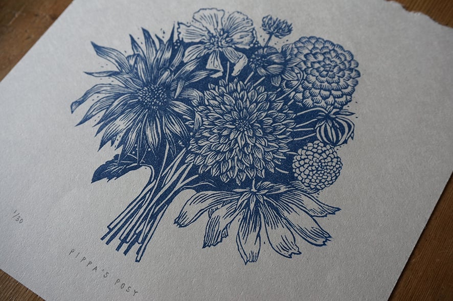 Image of Pippa's Posy - Linocut