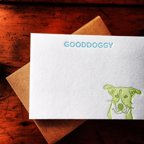 Image of personalized canine notecards (two ink colors) 