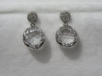 Image 2 of Kate Middleton Duchess of Cambridge Inspired Replikate Sparkly Clear Faceted Glass Drop Earrings