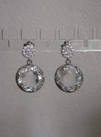 Image 1 of Kate Middleton Duchess of Cambridge Inspired Replikate Sparkly Clear Faceted Glass Drop Earrings