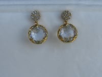 Image 4 of Kate Middleton Duchess of Cambridge Inspired Replikate Sparkly Clear Faceted Glass Drop Earrings