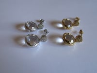 Image 5 of Kate Middleton Duchess of Cambridge Inspired Replikate Sparkly Clear Faceted Glass Drop Earrings