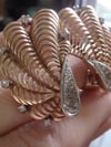 VINTAGE 1950S RETRO 14CT HUGE HANDMADE DESIGNER DIAMOND FAN EARRINGS HEAVY 20.6G