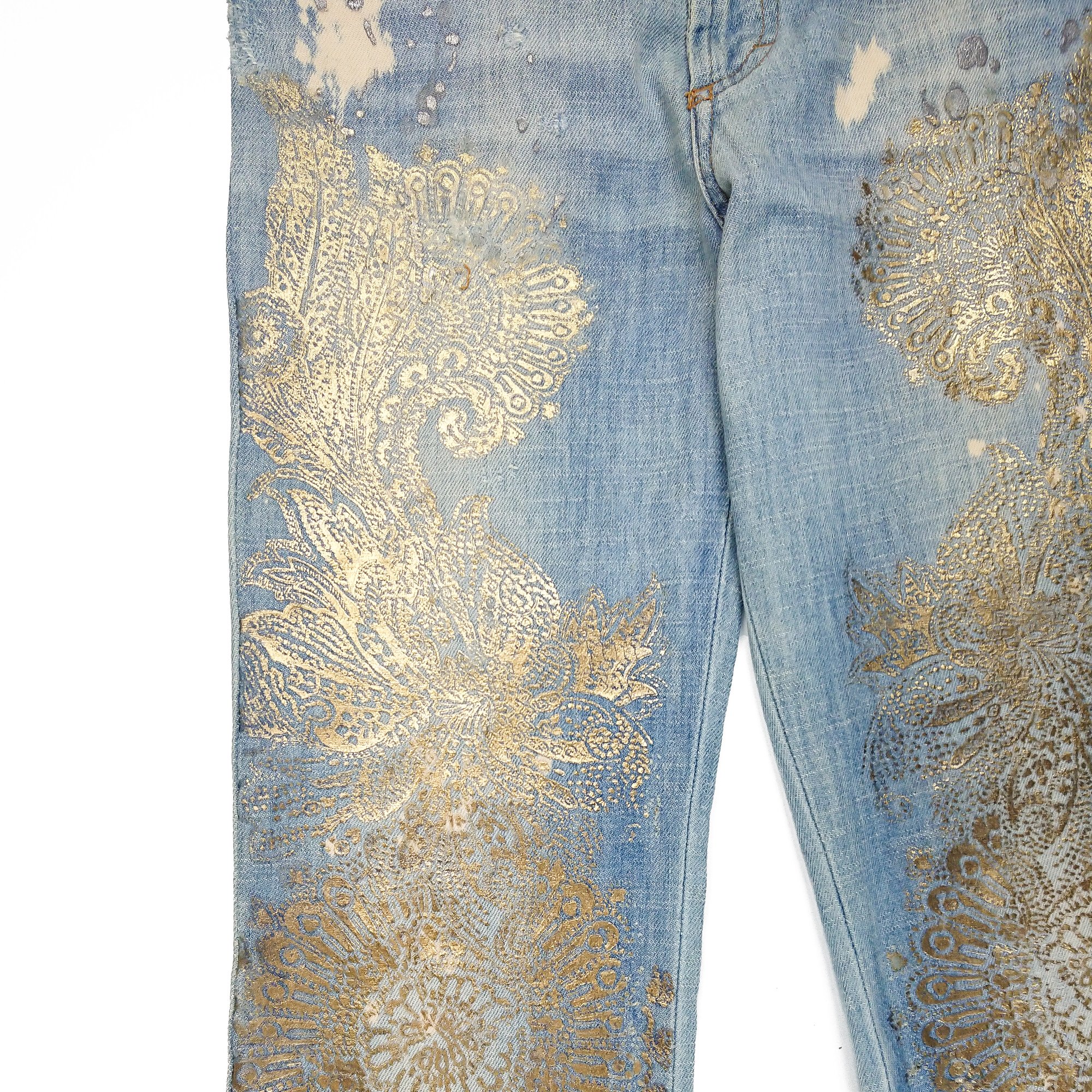 Image of Just Cavalli Gold Pattern Jeans