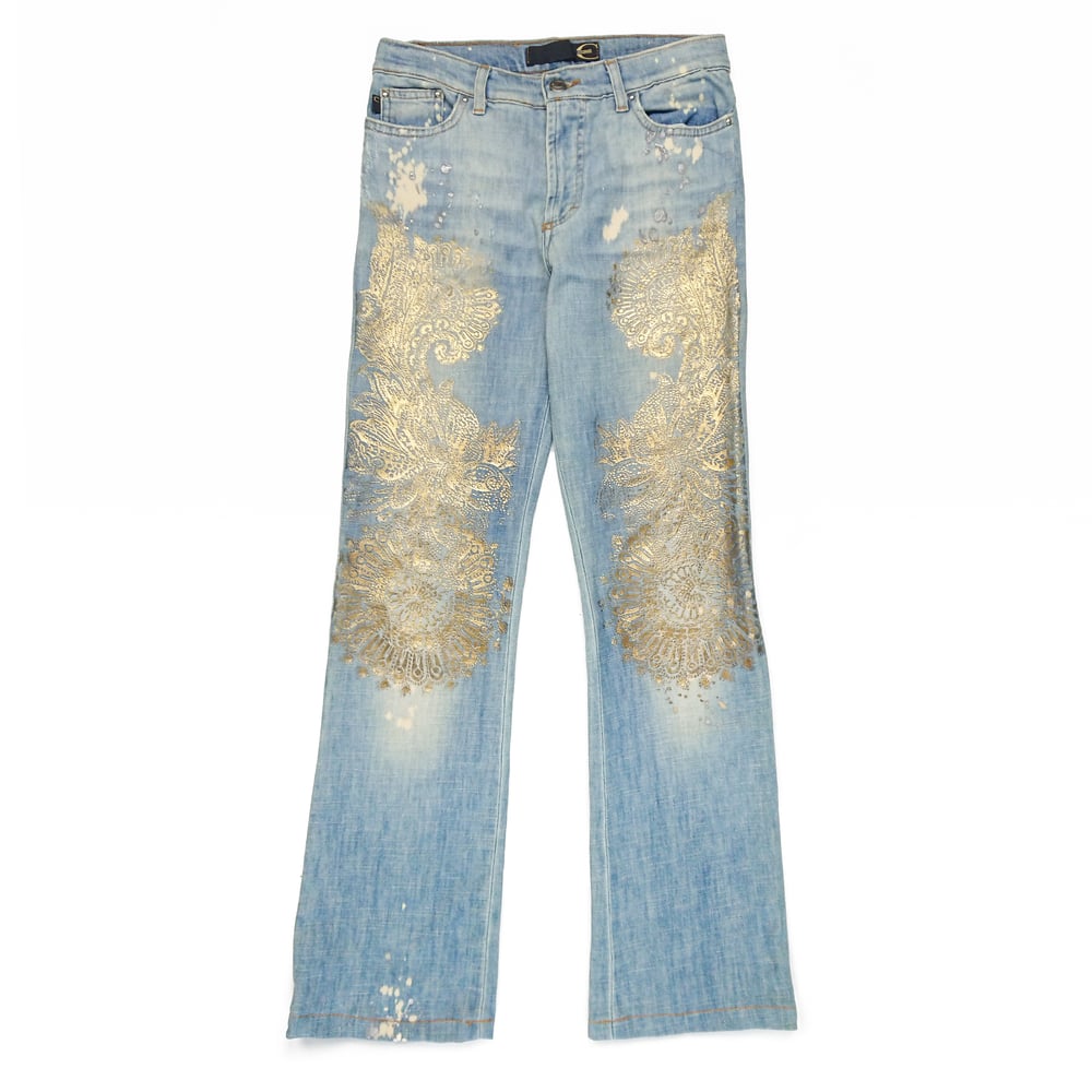 Image of Just Cavalli Gold Pattern Jeans