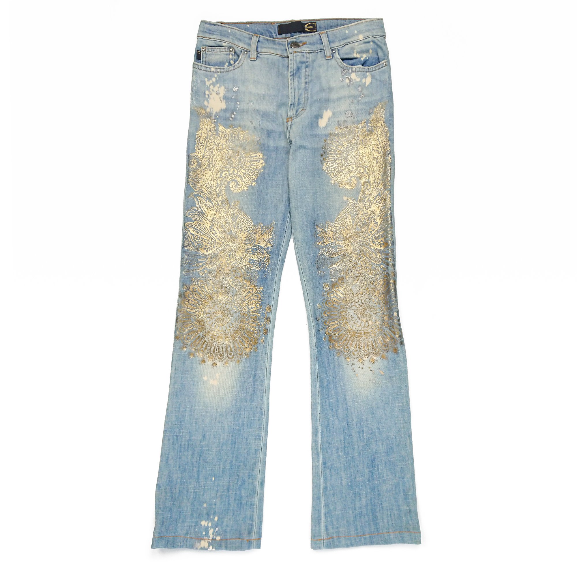 Image of Just Cavalli Gold Pattern Jeans