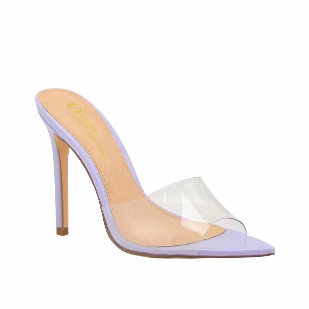 Image of Clear & Lilac Step in & Go heels 