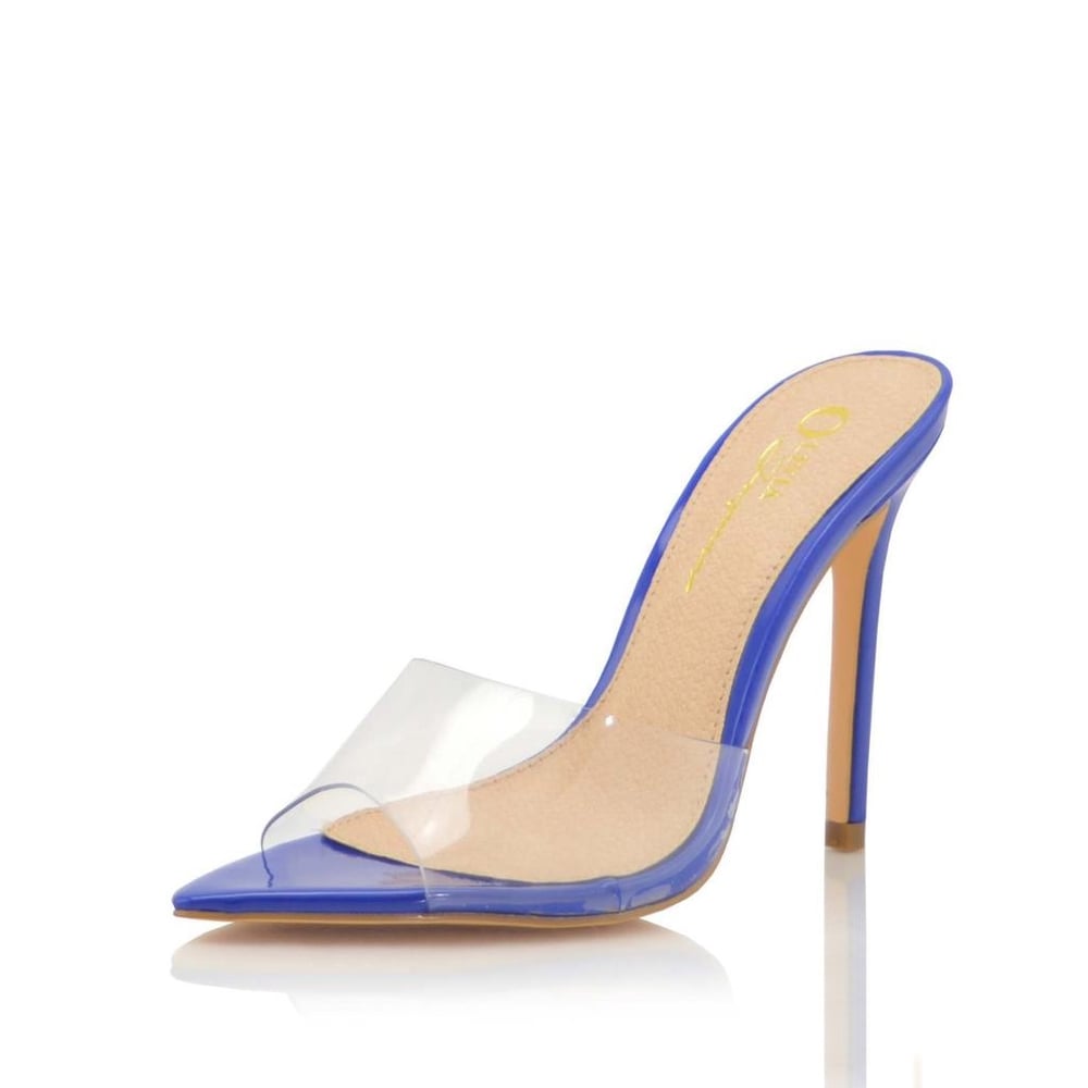 Image of Clear & Royal blue Step In & Go heels