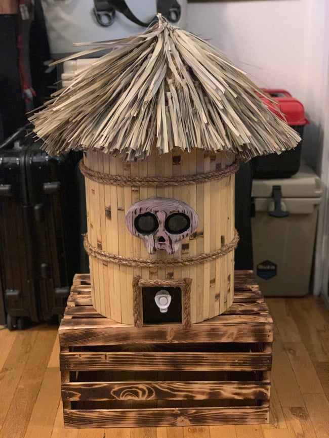 Tiki Cooler 5-gallon with Bamboo Matting (Custom)