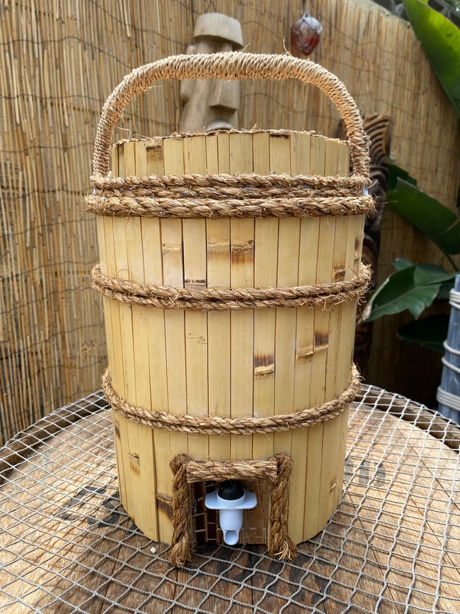 Tiki Cooler 2-gallon with Bamboo, Bac Bac or random Matting (Custom)