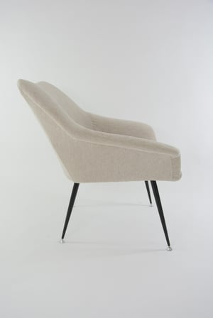 Image of Fauteuil Coquille carrée beige chiné