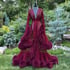 "Cassandra" Merlot Marabou Dressing Gown  Image 2