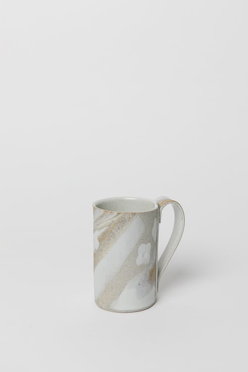 Image of Tall Mug - White Flower Granite Sandy Stoneware