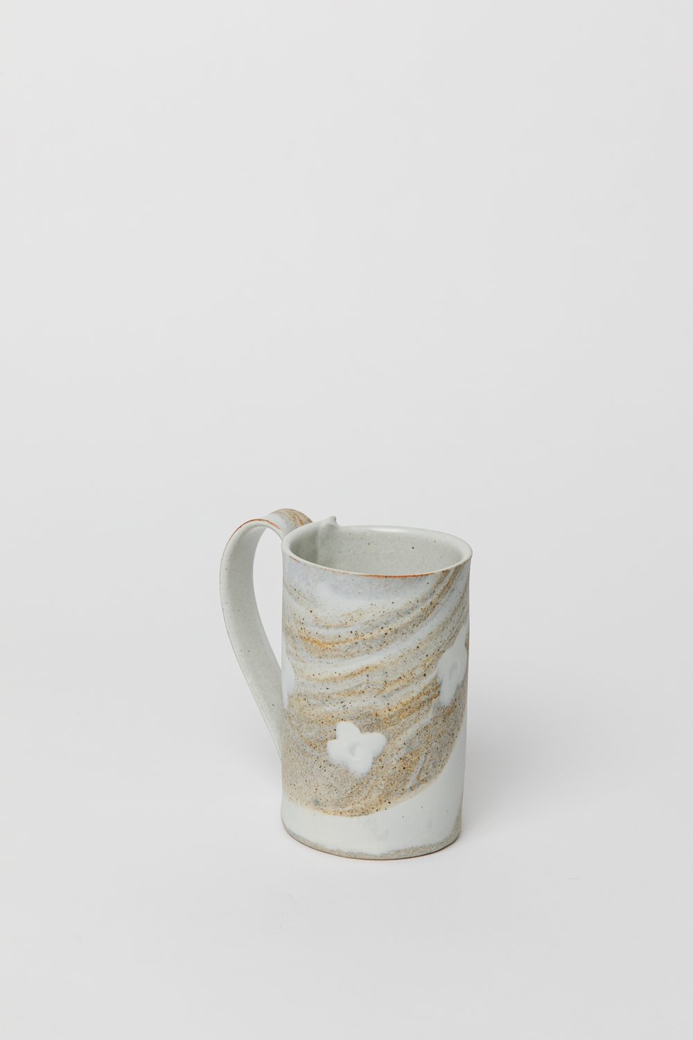 Image of Tall Mug - White Flower Granite Sandy Stoneware
