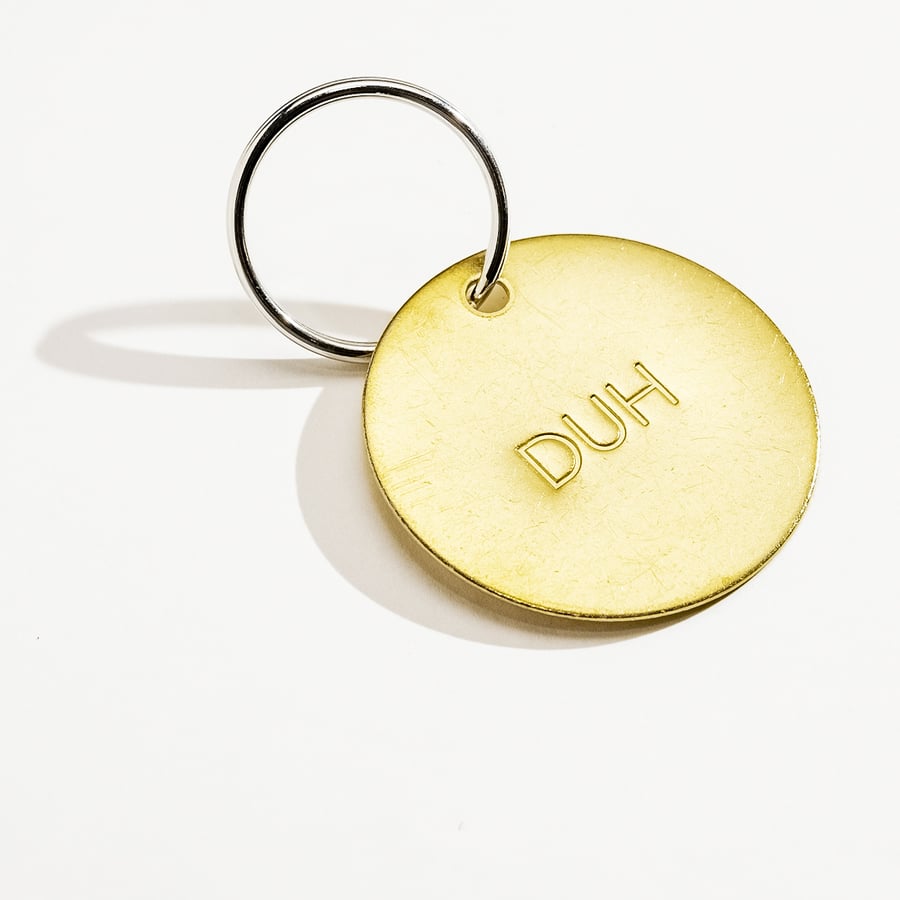 Image of DUH Large Brass Keychain