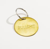 Image 1 of BULLSHIT Large Brass Keychain