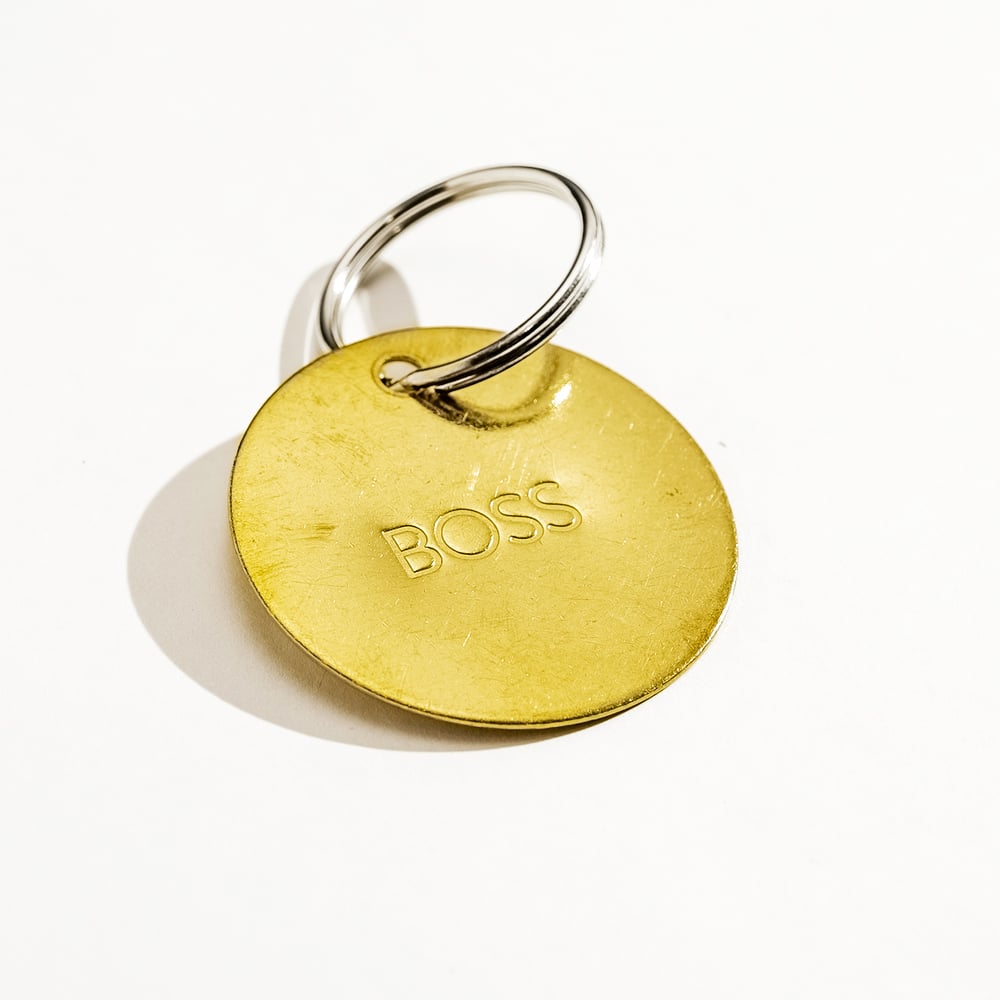 Image of BOSS Large Brass Keychain