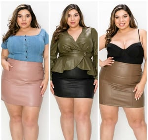 Image of Rebecca Faux Leather Skirt