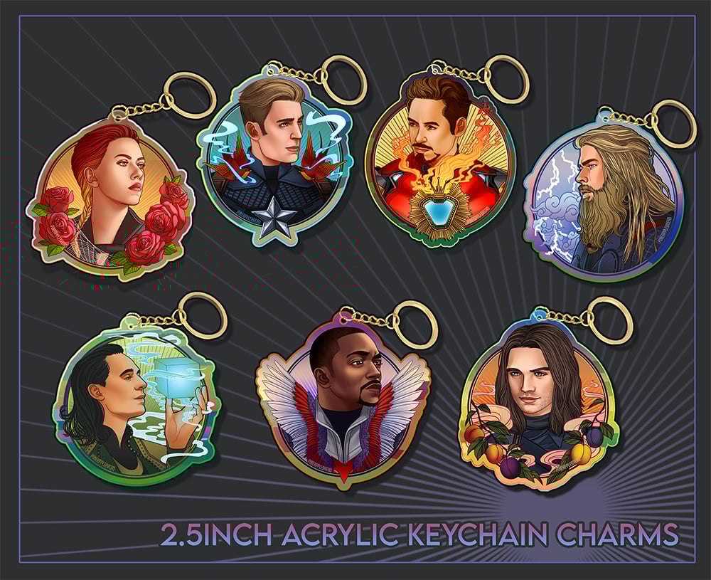 Radiant Iridescent Acrylic Keychain Charms
