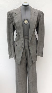 Image 2 of Double Breasted Grey Check Blazer Pant Suit 