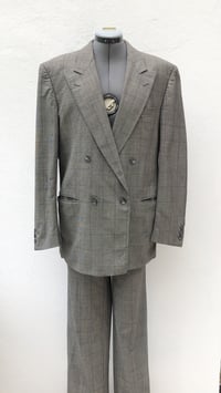 Image 4 of Double Breasted Grey Check Blazer Pant Suit 