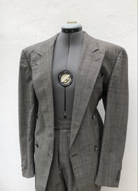 Image 1 of Double Breasted Grey Check Blazer Pant Suit 