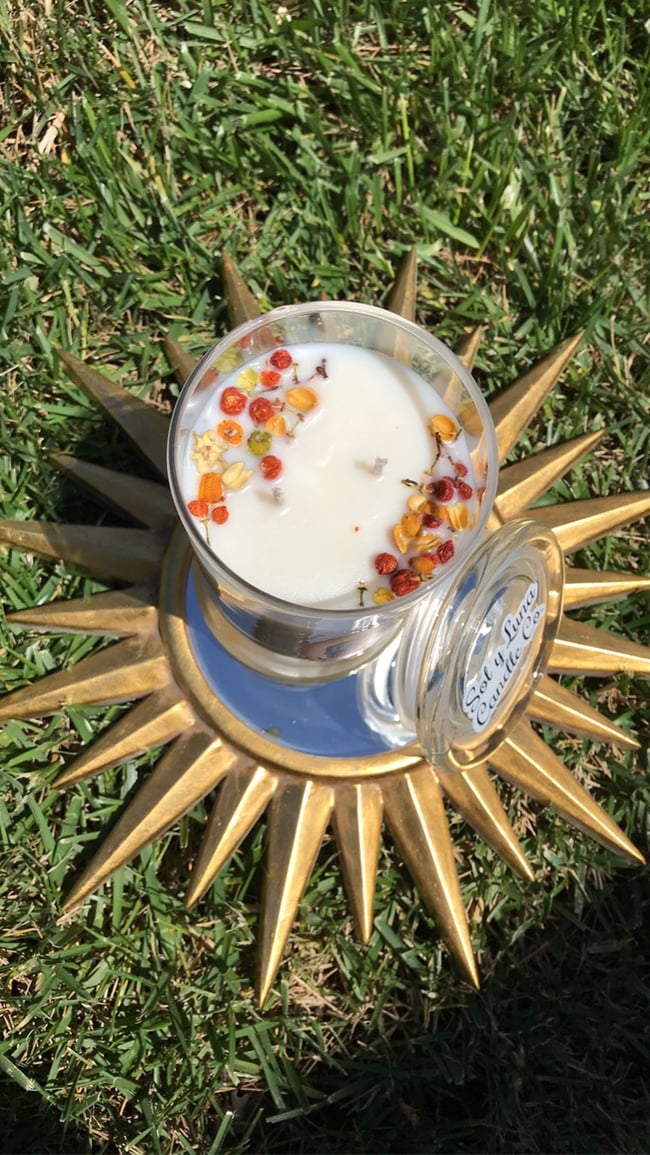 Orange Guadalupe Candle 