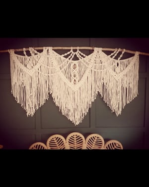 Large  statement macrame wallhanging with crystals 