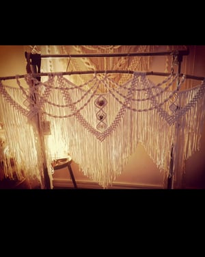 Large  statement macrame wallhanging with crystals 