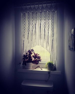 Macramé curtain for small window 