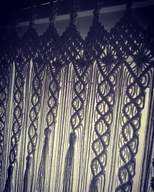 Macramé curtain for small window 