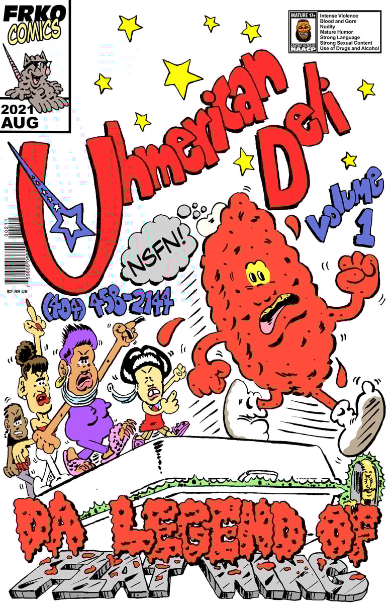 Image of "UHMERICAN DELI: DA LEGEND OF FLAT WING VOLUME 1" COMIC (2-PAGE)