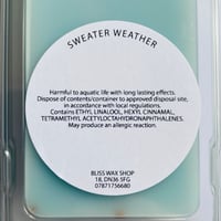 Image 2 of SWEATER WEATHER Wax Melts Snap Bar  Home Fragrance highly Scented 