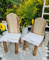 Image 1 of Wooden chair naturak & white