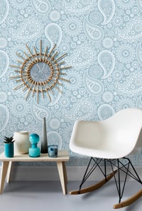 Image 1 of Paisley Crescent Wallpaper - Chalkhill Blue