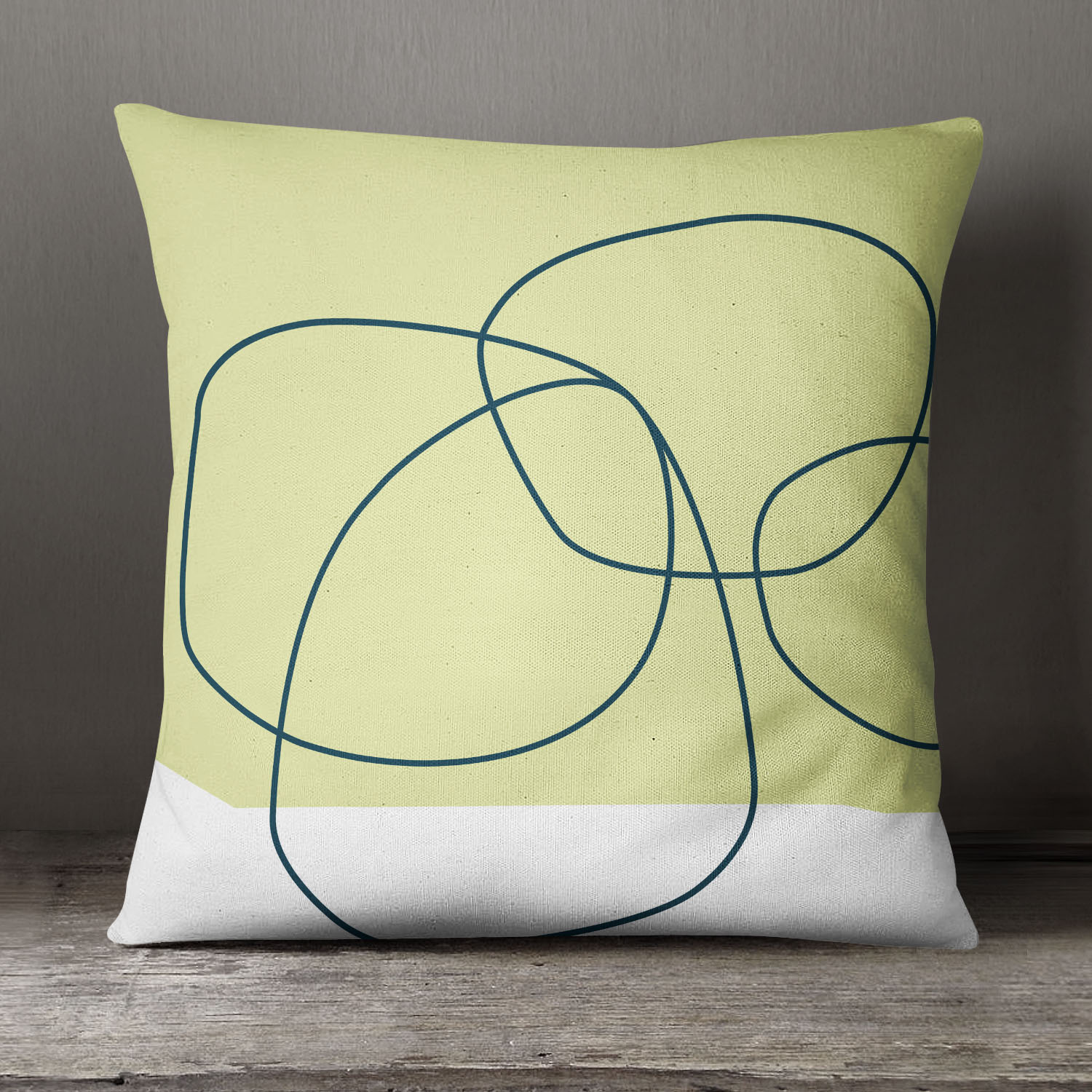 Image of Rock Garden No. 3 Square Throw Pillow in Light Yellow