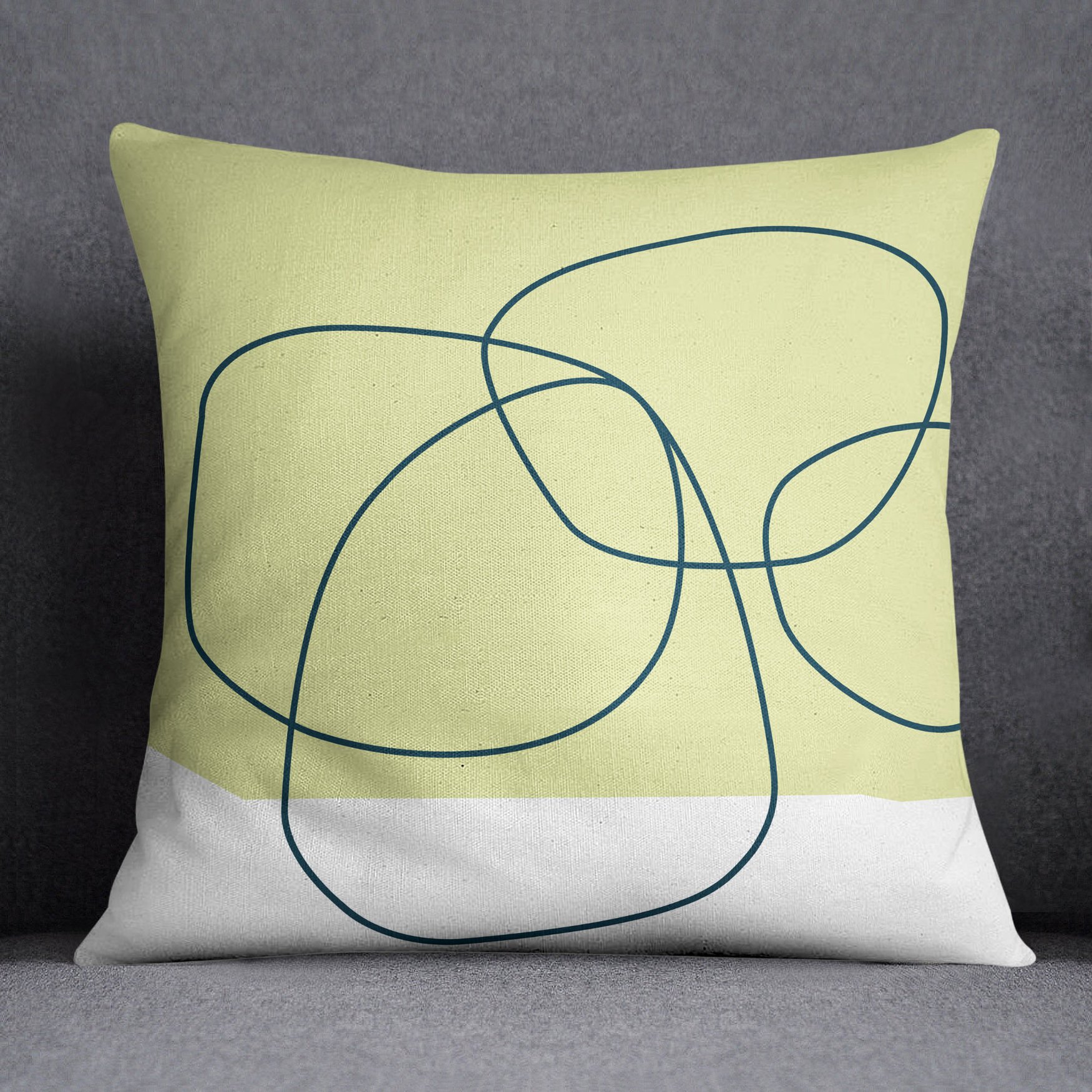 Image of Rock Garden No. 3 Square Throw Pillow in Light Yellow